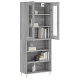 Buffet haut Sonoma gris 69,5x34x180 cm Bois d'ingénierie