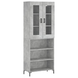 High sideboard Concrete gray 69.5x34x180 cm Engineered wood