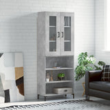 High sideboard Concrete gray 69.5x34x180 cm Engineered wood