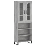 Buffet haut Sonoma gris 69,5x34x180 cm Bois d'ingénierie