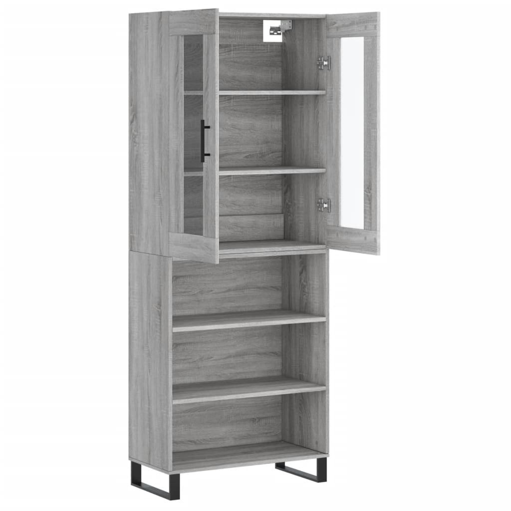 Buffet haut Sonoma gris 69,5x34x180 cm Bois d'ingénierie