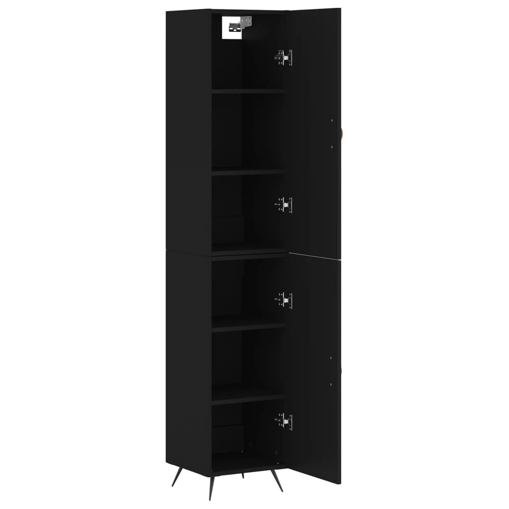 Buffet haut Noir 34,5x34x180 cm Bois d'ingénierie