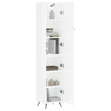 High sideboard Glossy white 34.5x34x180 cm Engineered wood