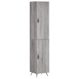 Sonoma hohes Sideboard grau 34,5x34x180 cm Holzwerkstoff