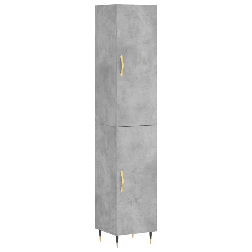 High sideboard Concrete gray 34.5x34x180 cm Engineered wood