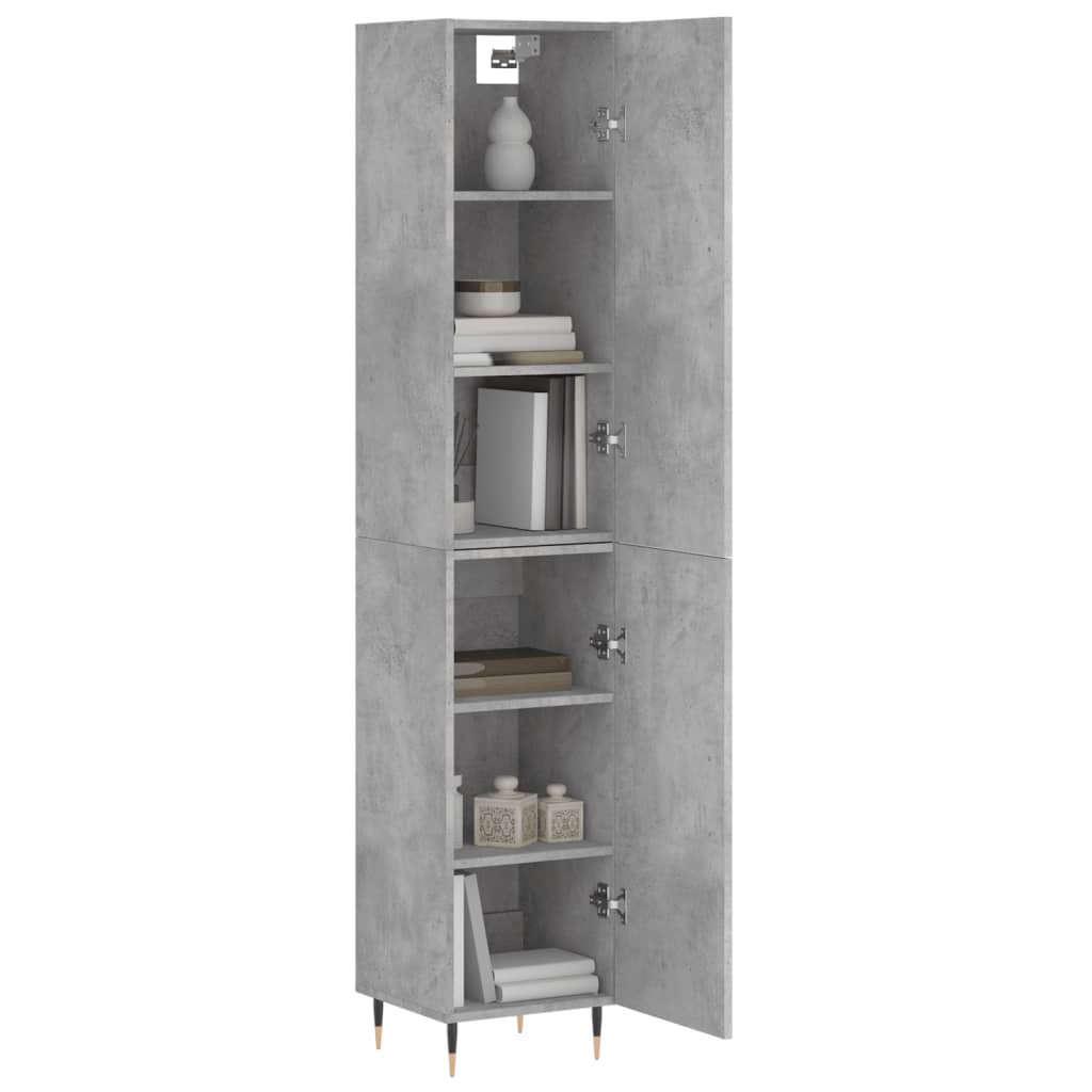 High sideboard Concrete gray 34.5x34x180 cm Engineered wood