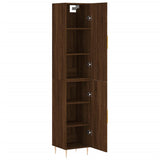 Buffet haut Chêne marron 34,5x34x180 cm Bois d'ingénierie