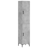 High sideboard Concrete gray 34.5x34x180 cm Engineered wood