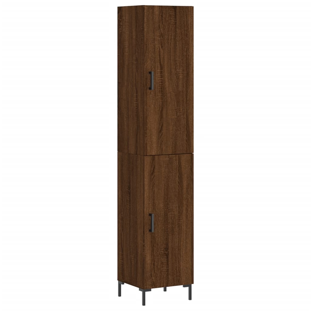 Buffet haut Chêne marron 34,5x34x180 cm Bois d'ingénierie