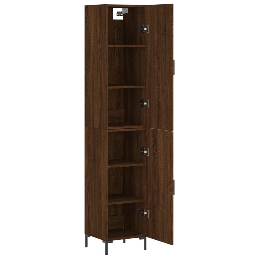 Buffet haut Chêne marron 34,5x34x180 cm Bois d'ingénierie