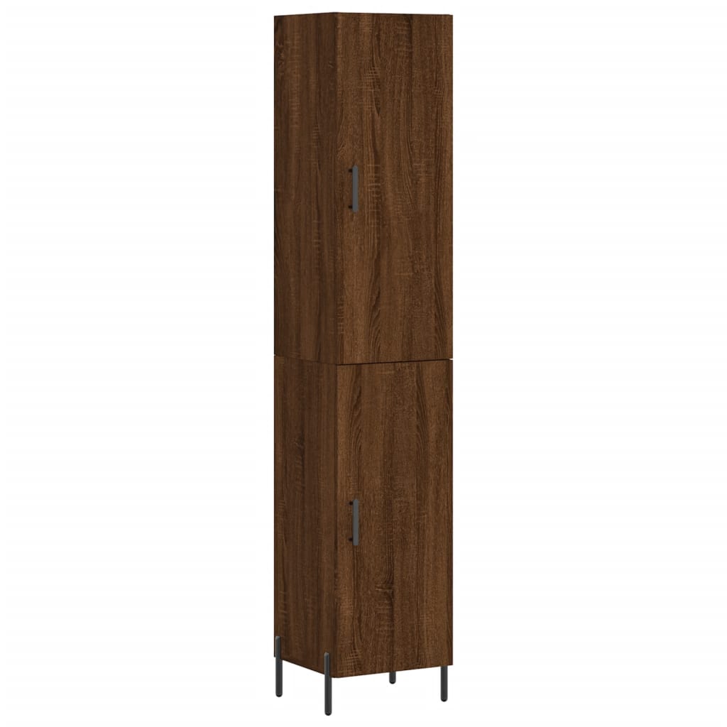 Buffet haut Chêne marron 34,5x34x180 cm Bois d'ingénierie