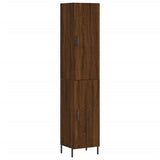 Buffet haut Chêne marron 34,5x34x180 cm Bois d'ingénierie