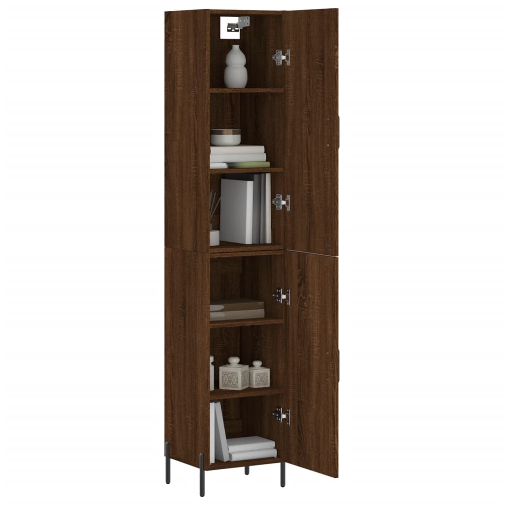 Buffet haut Chêne marron 34,5x34x180 cm Bois d'ingénierie