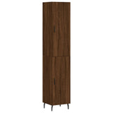 Buffet haut Chêne marron 34,5x34x180 cm Bois d'ingénierie