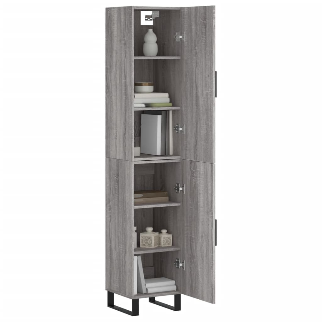 Buffet haut Sonoma gris 34,5x34x180 cm Bois d'ingénierie