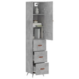 High sideboard Concrete gray 34.5x34x180 cm Engineered wood