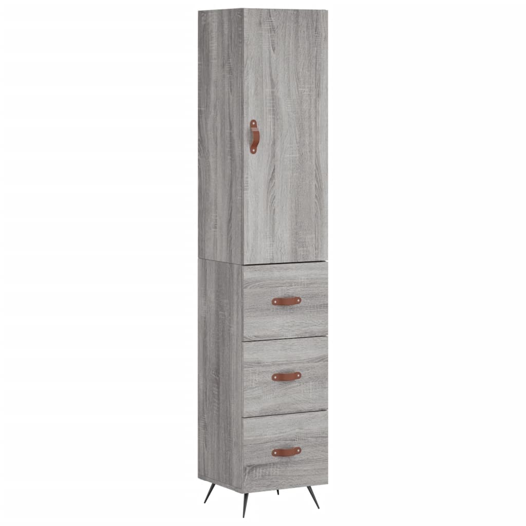 Buffet haut Sonoma gris 34,5x34x180 cm Bois d'ingénierie