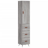 Buffet haut Sonoma gris 34,5x34x180 cm Bois d'ingénierie