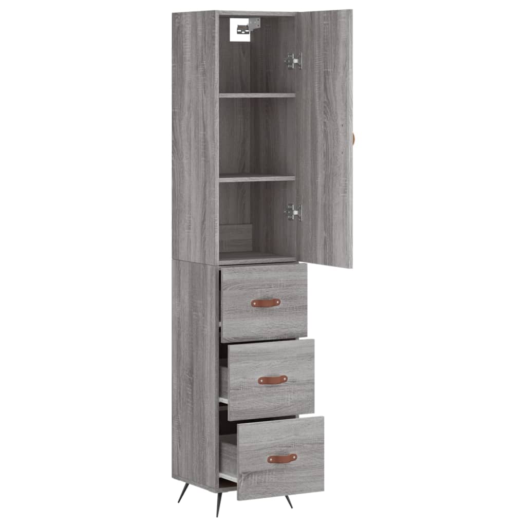 Buffet haut Sonoma gris 34,5x34x180 cm Bois d'ingénierie