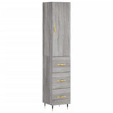 Buffet haut Sonoma gris 34,5x34x180 cm Bois d'ingénierie