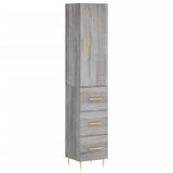 Sonoma hohes Sideboard grau 34,5x34x180 cm Holzwerkstoff