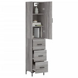 Buffet haut Sonoma gris 34,5x34x180 cm Bois d'ingénierie