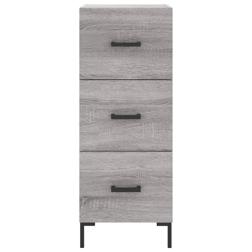 Sonoma hohes Sideboard grau 34,5x34x180 cm Holzwerkstoff