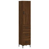 Buffet haut Chêne marron 34,5x34x180 cm Bois d'ingénierie