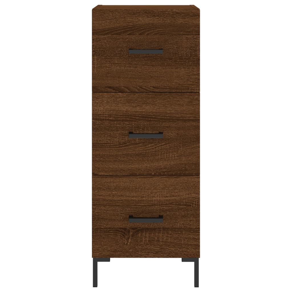 Buffet haut Chêne marron 34,5x34x180 cm Bois d'ingénierie