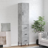 High sideboard Concrete gray 34.5x34x180 cm Engineered wood