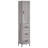 Sonoma hohes Sideboard grau 34,5x34x180 cm Holzwerkstoff