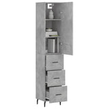 High sideboard Concrete gray 34.5x34x180 cm Engineered wood