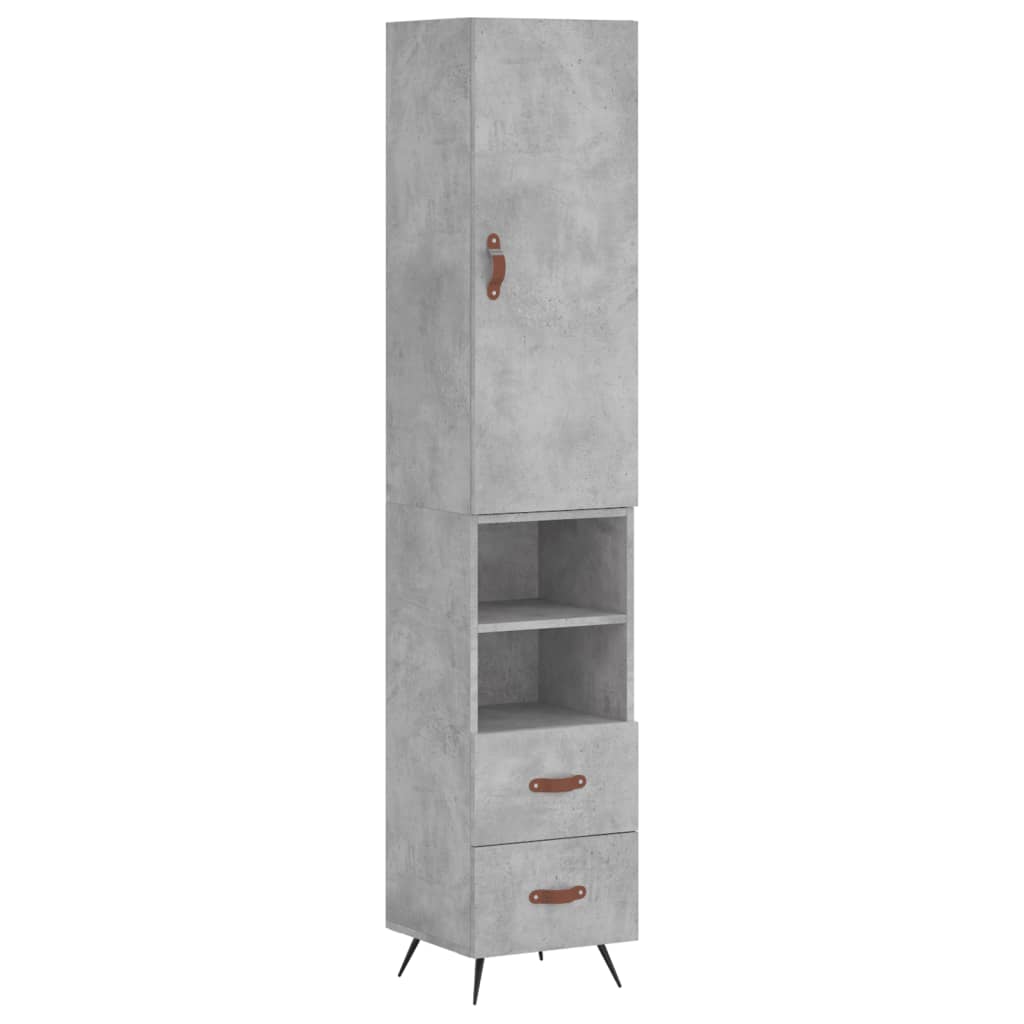 High sideboard Concrete gray 34.5x34x180 cm Engineered wood