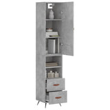 High sideboard Concrete gray 34.5x34x180 cm Engineered wood