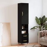 High sideboard Black 34.5x34x180 cm Engineered wood