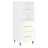 Buffet haut Blanc brillant 34,5x34x180 cm Bois d'ingénierie