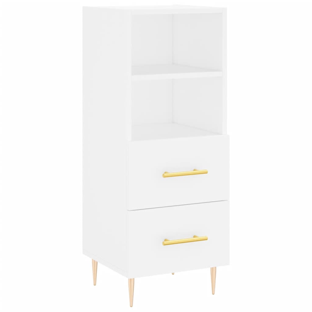 Buffet haut Blanc 34,5x34x180 cm Bois d'ingénierie