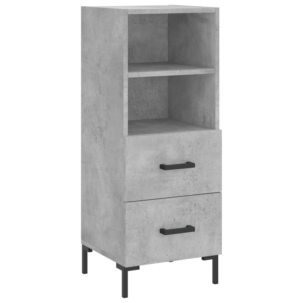 Buffet haut Gris béton 34,5x34x180 cm Bois d'ingénierie