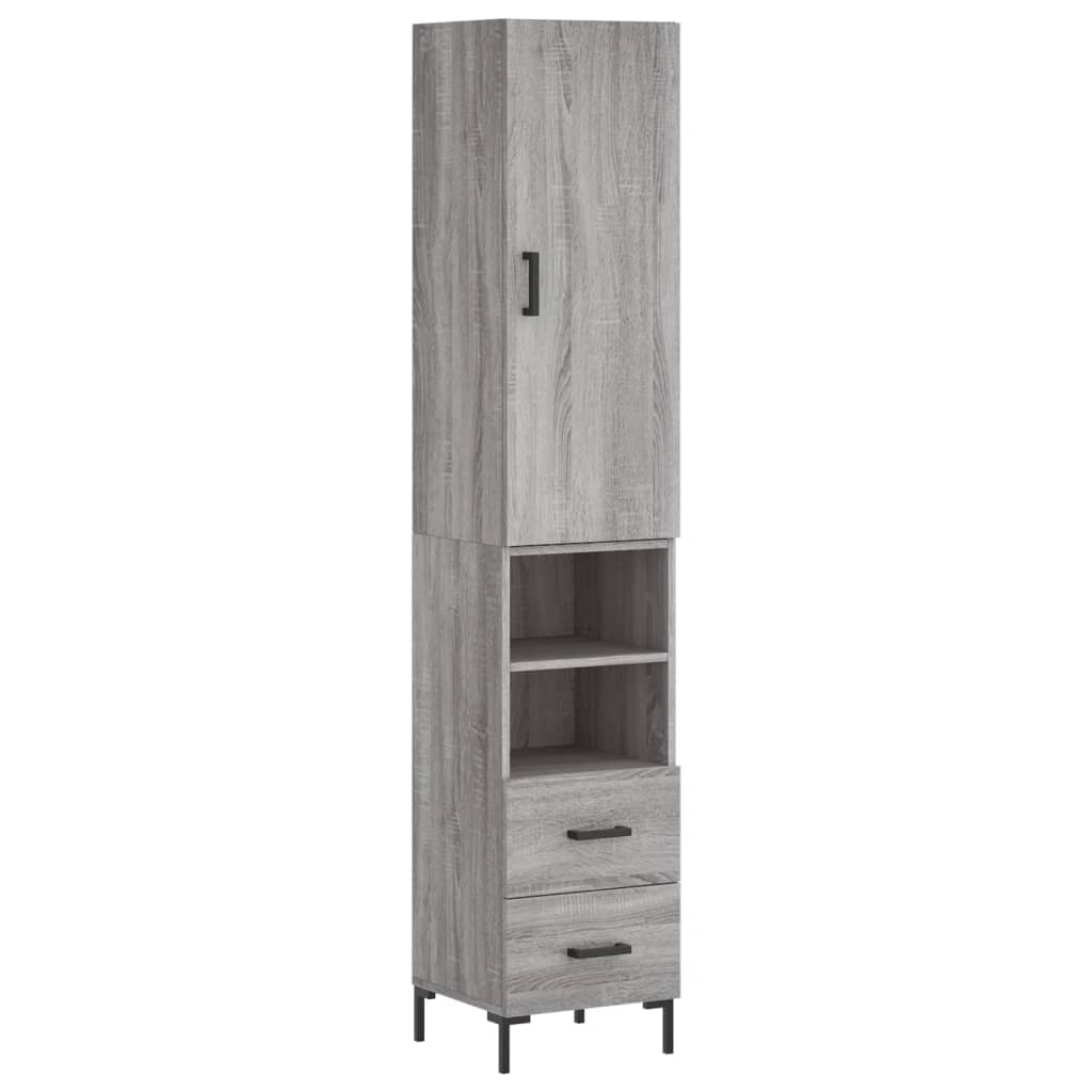 Buffet haut Sonoma gris 34,5x34x180 cm Bois d'ingénierie