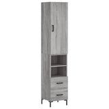 Sonoma hohes Sideboard grau 34,5x34x180 cm Holzwerkstoff