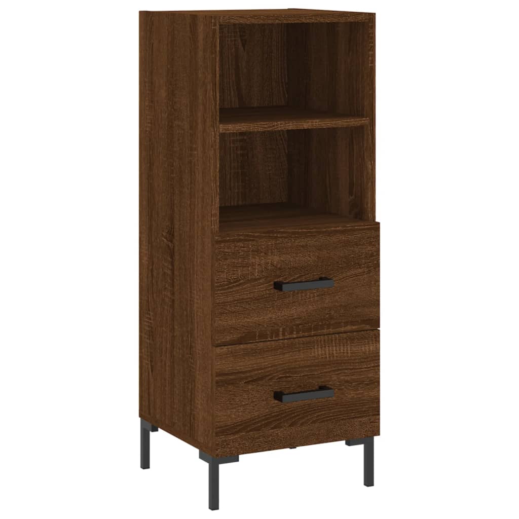 Buffet haut Chêne marron 34,5x34x180 cm Bois d'ingénierie