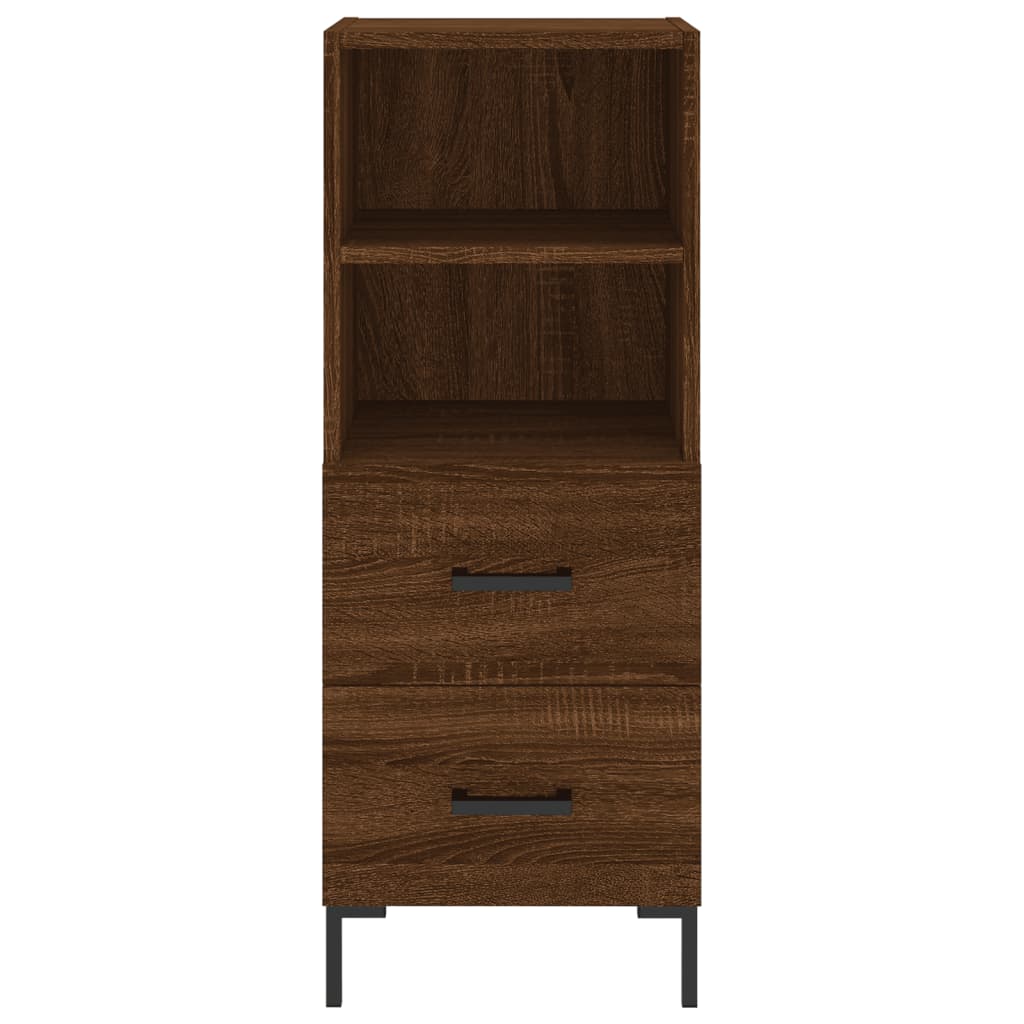 Buffet haut Chêne marron 34,5x34x180 cm Bois d'ingénierie