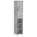 High sideboard Concrete gray 34.5x34x180 cm Engineered wood