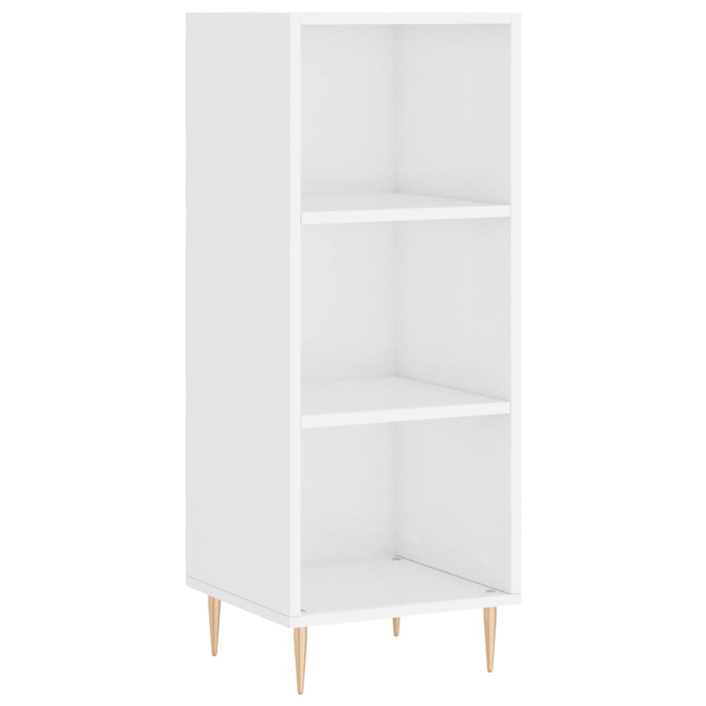 Buffet haut Blanc brillant 34,5x34x180 cm Bois d'ingénierie