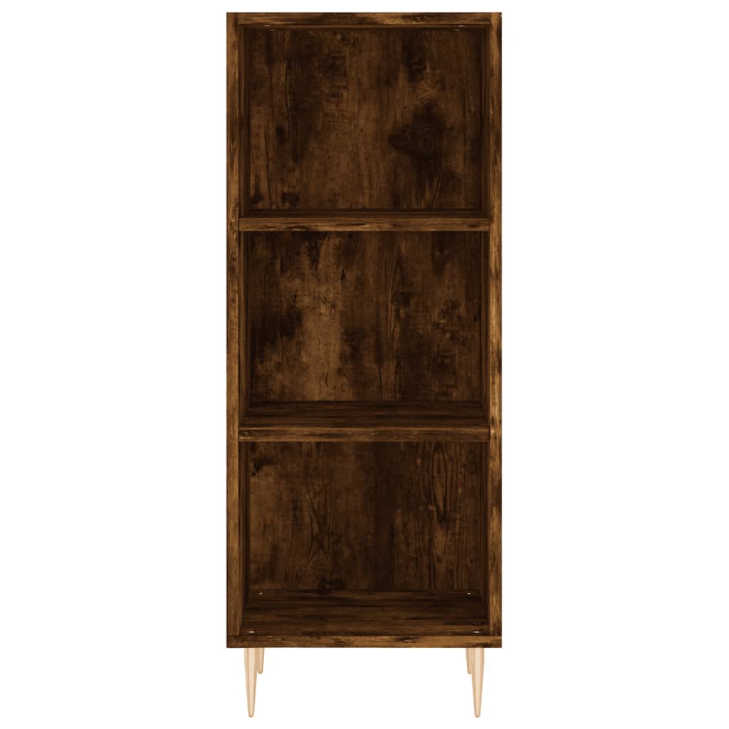 Buffet haut Chêne fumé 34,5x34x180 cm Bois d'ingénierie