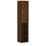 Buffet haut Chêne marron 34,5x34x180 cm Bois d'ingénierie