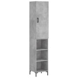 Buffet haut Gris béton 34,5x34x180 cm Bois d'ingénierie