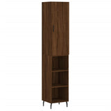 Buffet haut Chêne marron 34,5x34x180 cm Bois d'ingénierie