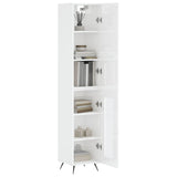 High sideboard Glossy white 34.5x34x180 cm Engineered wood