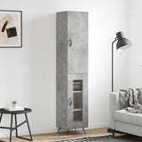 High sideboard Concrete gray 34.5x34x180 cm Engineered wood